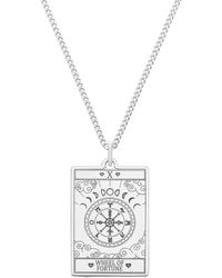 CarterGore - Large Sterling Silver "the Wheel Of Fortune" Tarot Card Necklace - Lyst