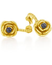 Unaloe - Plated Rose Drop Earrings With Sapphire – Earrings For – Jewelry For - Lyst