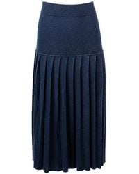 Zenzee - Silk Cashmere Pleated Skirt - Lyst