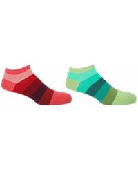Peper Harow - Made in England - Block Stripe Trainer Socks – Earth - Lyst