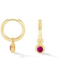 Dower & Hall - Ruby Hammered Huggie Hoops - Lyst