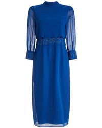 Hope & Ivy - The Pauline Embellished High Neck Pencil Dress With Beaded Bust - Lyst