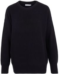 Paul James Knitwear - S Cotton Ribbed Crew Neck Tiffany Jumper - Lyst