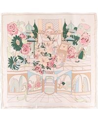 Lost Pattern - Neutrals Vintage Blooms Large Silk Scarf - Lyst