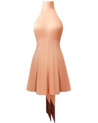 Sanctumum - Suki Playsuit With Open Back And Exaggerated Neck Scarf With Frige Detail - Lyst