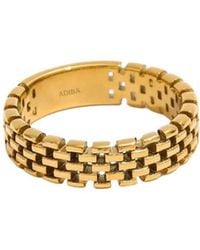 ADIBA - The Links Band Plated Stainless Steel Ring - Lyst