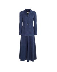 Julia Allert - Three-piece Suit Blazer & Blouse & Skirt Suede - Lyst