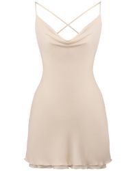 Sanctumum - Citadel Slip Mini Dress With Ruffle Hem - Lyst