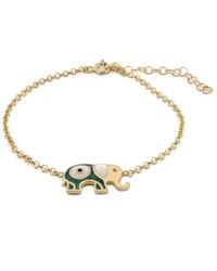 Ebru Jewelry - Wishful Elephant & Evil Eye Enamel Chain Bracelet - Lyst