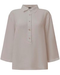 James Lakeland - Neutrals Taupe Linen Blouse - Lyst