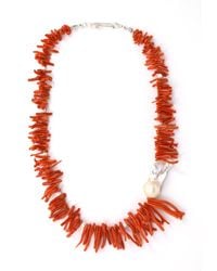 Shar Oke - Mediterranean Coral & Freshwater Pearls Necklace - Lyst