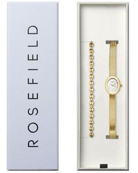 ROSEFIELD - Ladies Mini Oval Watch + Coffee Bean Bracelet Gift Set - Lyst