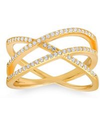 Kylie Harper - Criss-Cross Diamond Cz Ring - Lyst