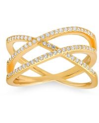 Kylie Harper - Criss-Cross Diamond Cz Ring - Lyst