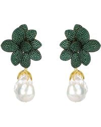 LÁTELITA London - Amaryllis Flower Baroque Pearl Drop Earrings - Lyst