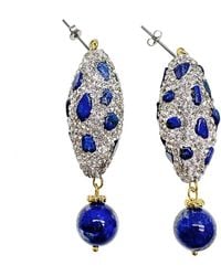 Farra - Lapis With Rhinestone Earring - Lyst