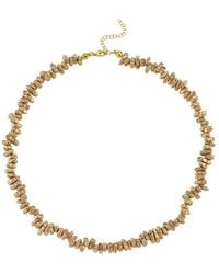LINYA JEWELLERY - Matte Hematite Stone Necklace - Lyst