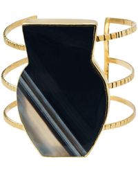 YAA YAA LONDON Black Grey Gemstone Gold Body Cuff Bracelet - Multicolour