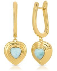 Glamrocks Jewelry - Heart Of Stone Hoop Earrings - Lyst