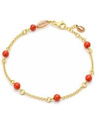 Unaloe - Vermeil Mediterranean Coral Chain Bracelet For – Elegant Minimal Coral Jewelry - Lyst