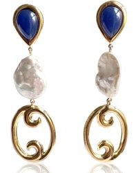 Laura Gray - Serena Baroque Pearl Earrings - Lyst
