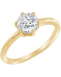 Diamonbliss - Embellished Swarovski Stone Plated Sterling Solitaire Round Cut Ring One Carat - Lyst