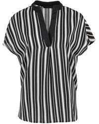 Conquista - Sleeveless & White Striped Top - Lyst