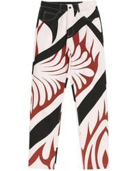 Born in Exile - Printed Denim High Wasted Denim Pants - Lyst