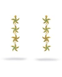 Ebru Jewelry - Emerald Starfish Cascade Dangle Earrings - Lyst