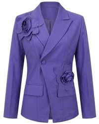 Modenaire - Structured Blazer Tailored Fit Floral Appliqué - Lyst