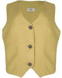 Larsen and Co - Pure Linen Valencia Waistcoat In Chartreuse - Lyst