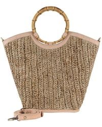 OhSun - Neutrals Beata Raffia & Leather Tote - Lyst