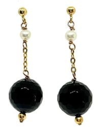 Tg-Jewellery by Tamara Gervasio - Dangle Earrings With Pearls & Onyx – Recycled - Lyst