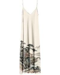 Aloha From Deer - Neutrals Ink Landscape Maxi Dress - Lyst