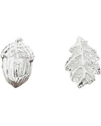 Lily Charmed - Sterling Acorn & Oak Leaf Stud Earrings - Lyst