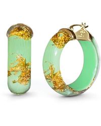 Gold & Honey - 24k Gold Leaf Huggies In Mint Green - Lyst