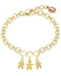 Unaloe - Adjustable Plated Mom Bracelet With Three Charms Perfect Gift For Moms - Lyst