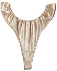 Soft Strokes Silk - Neutrals Set Of Two Pure Mulberry Silk T-String Panties - Lyst