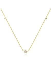Genevieve Collection - 18k Yellow Gold Triple Star Shape Diamond Necklace / Choker - Lyst