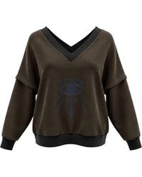 BEIRA - Victoria V-Neck Sweatshirt – Starry Eye Khaki - Lyst