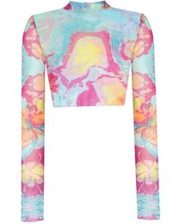 No'design - Sheer Turtleneck Crop Top - Lyst