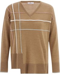 Peraluna - Loose Fit V Neck 3D Striped Knit Pullover - Lyst