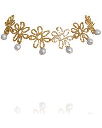 Eyeconic by Samar Ajram - Esme Flower Pearl Necklace - Lyst