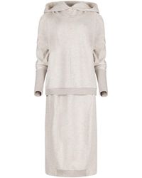 Clothes by Locker Room - Neutrals Cream Hoodie & Skirt Sweatsuit Set - Lyst