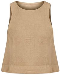 Monlicia - Neutrals Lena Linen Top - Lyst