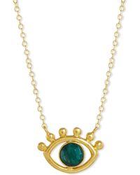 Ottoman Hands - Esana Evil Eye Emerald Pendant Necklace - Lyst