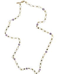 Farra - Modern Style Amethyst Long Chain Necklace - Lyst