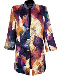 Lalipop Design - Abstract Print Jacquard Long Coat Jacket - Lyst