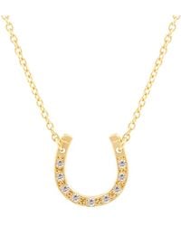 Lee Renee - Lucky Diamond Horseshoe Necklace - Lyst