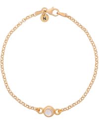 Nellou Jewellery - Neutrals Rock Crystal Birthstone Gem Dot Bracelet Plated Sterling - Lyst